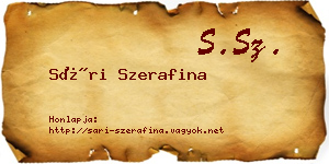 Sári Szerafina névjegykártya